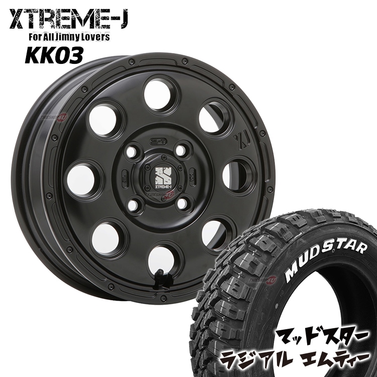 XTREME-J KK03 14x4.5J 4/100 ET45 サテンブラック マッドスター 